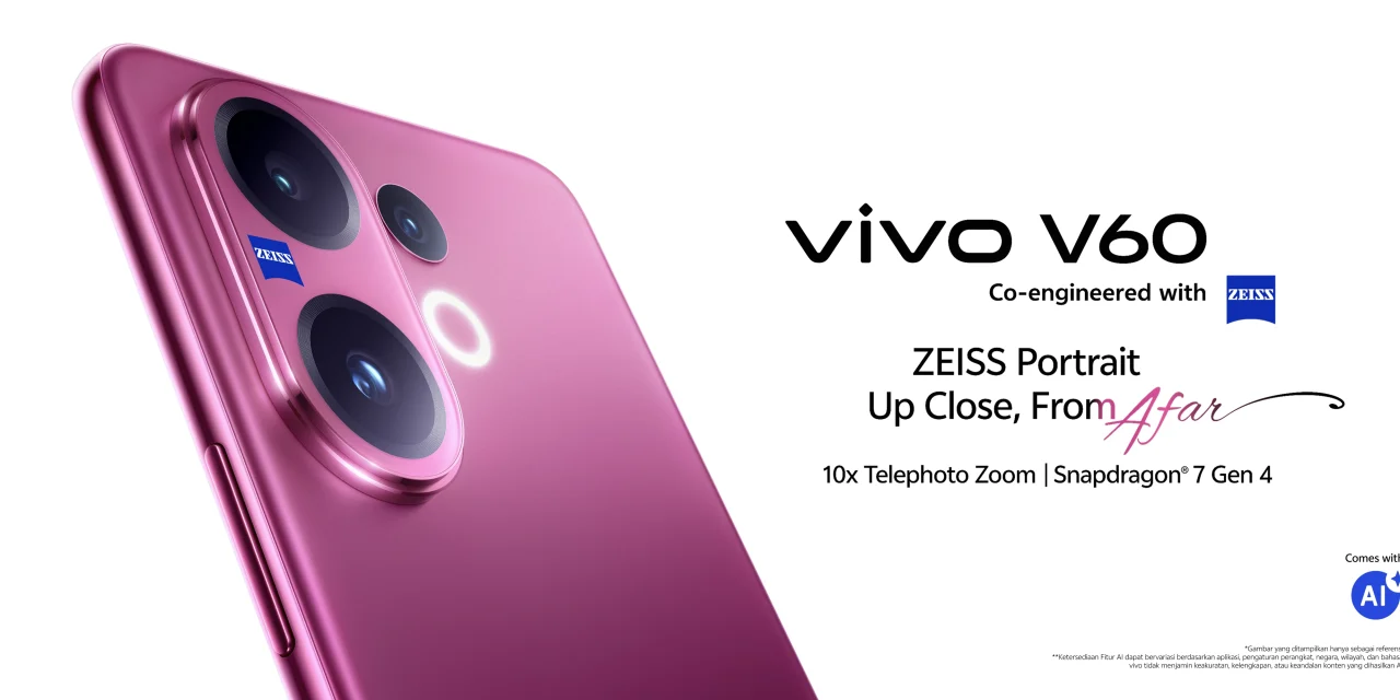 Vivo V60 Hadir Stylish Dengan Kamera ZEISS Dan Performa Andal